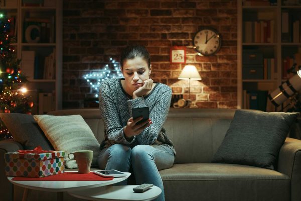Woman not taking a social media detox over Christmas