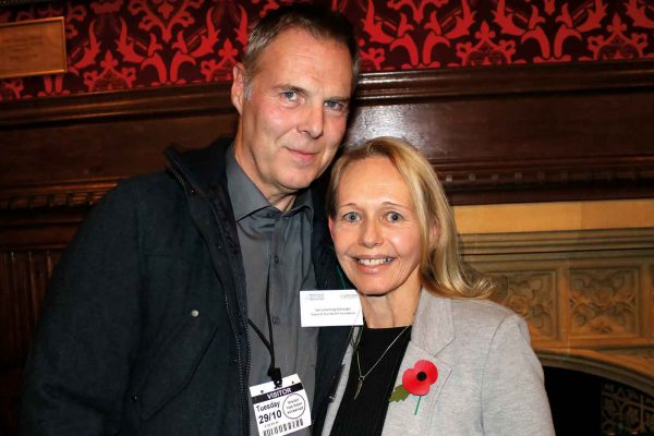 Karen Liesching-Schroder and her husband Ian at Mouth Cancer Action Month launch