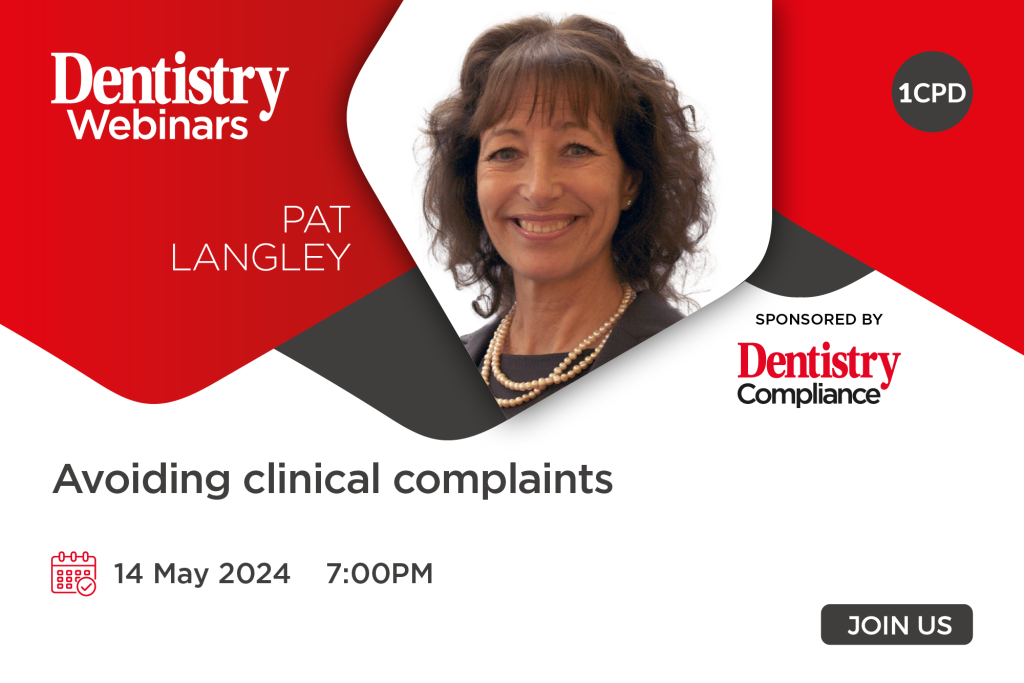Join Pat Langley on Tuesday 14 May at 7pm as she discusses avoiding clinical complaints – sign up now!