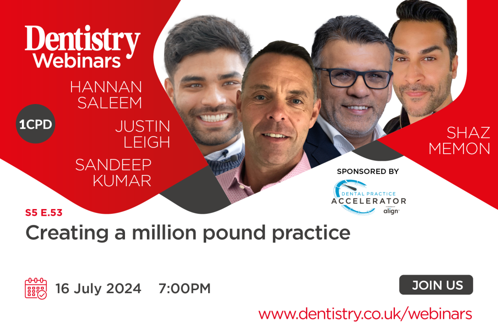 Join Justin Leigh, Shaz Memon, Sandeep Kumar and Hannan Saleem on Tuesday 16 July as they discuss creating a million pound practice.