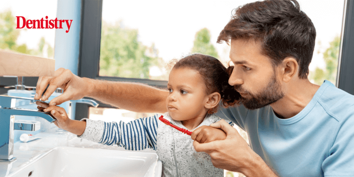 caries management in children - child brushing their teeth
