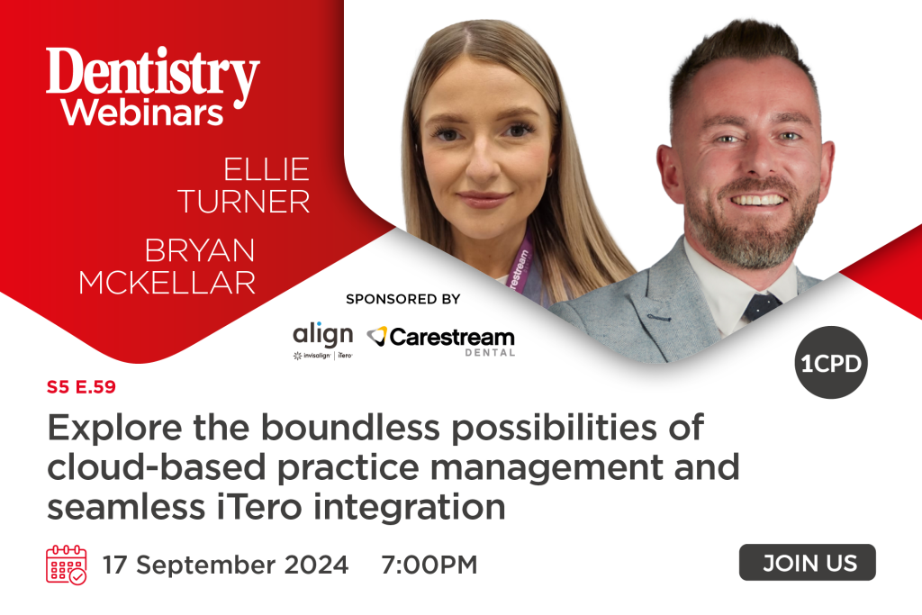 Join Ellie Turner and Bryan McKellar on Tuesday 17 September at 7pm as they discuss the boundless possibilities of cloud-based practice management and seamless iTero integration.