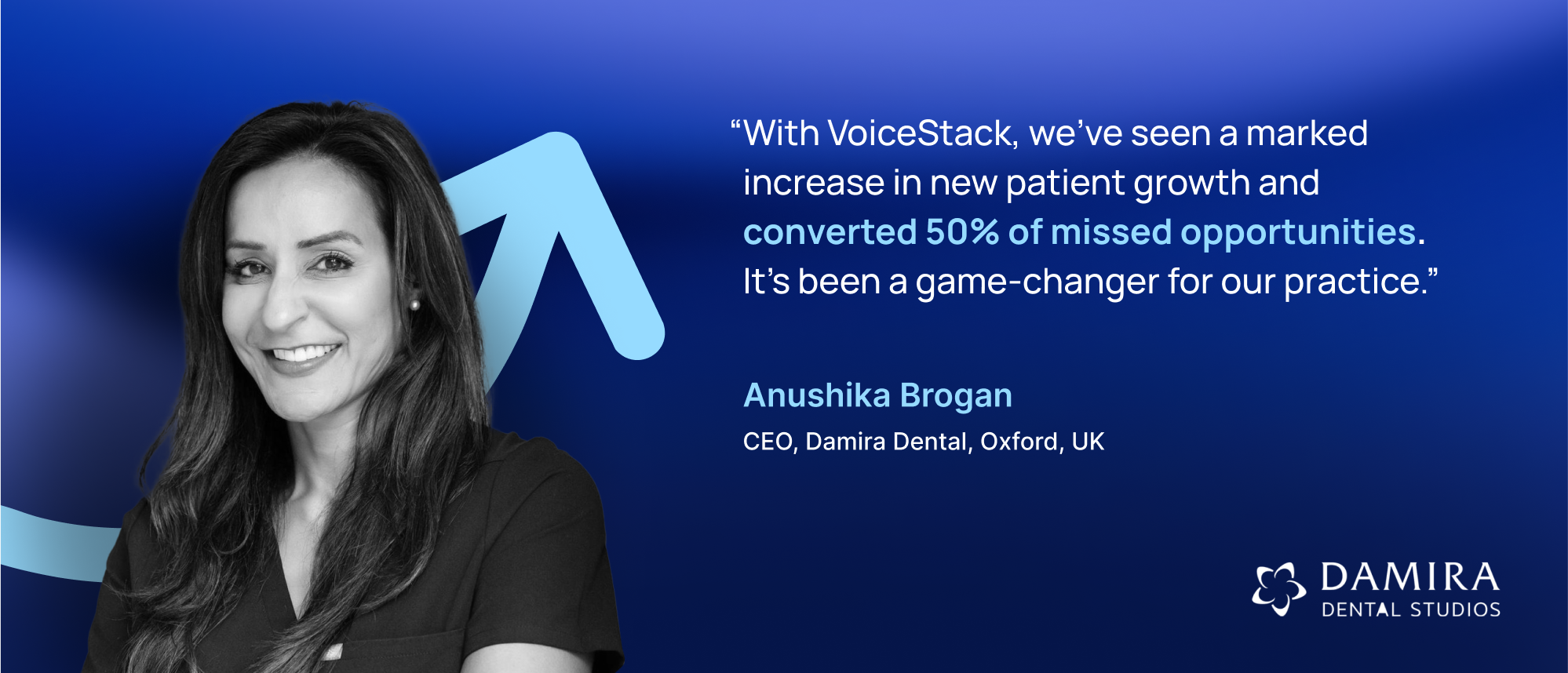 Damira Dental Studios, a leading provider of NHS and private dental services across 42 UK locations, were intrigued by how VoiceStack