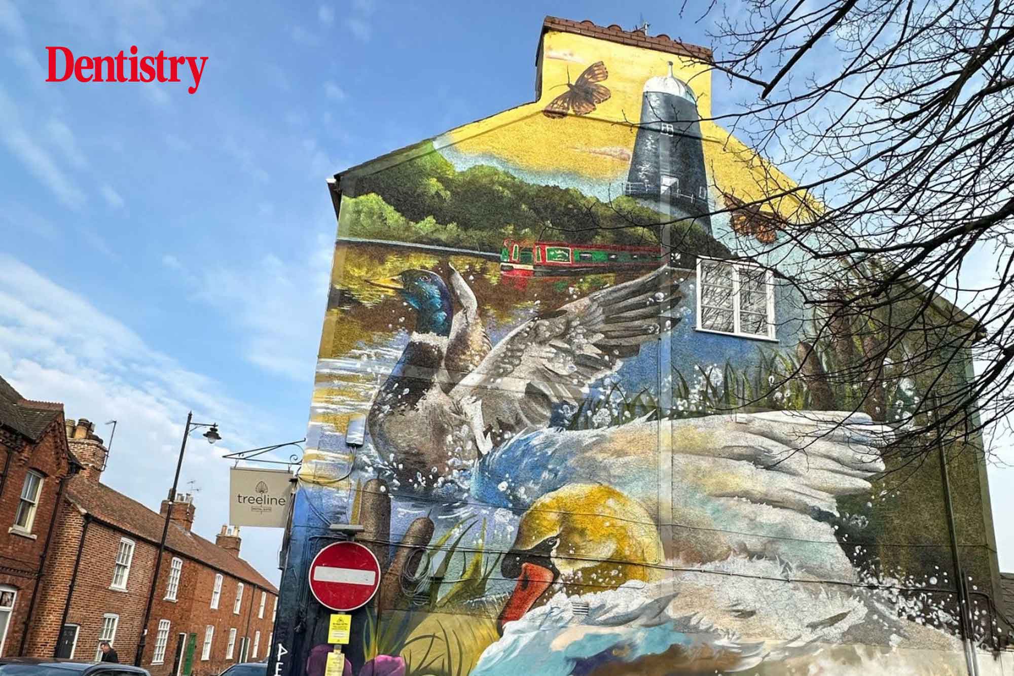 Peachzz Street Art commissioned for mural at Treeline Dental Suite Sleaford