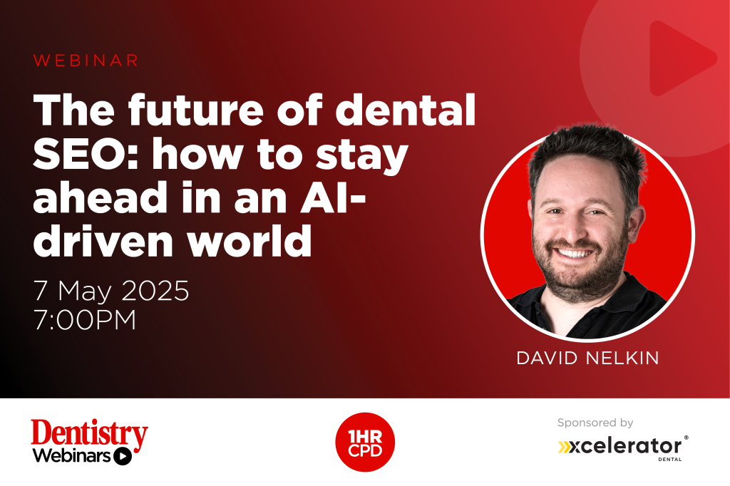 Join David Nelkin on Wednesday 7 May at 7pm as he discusses the future of dental SEO: how to stay ahead in an AI-driven world.