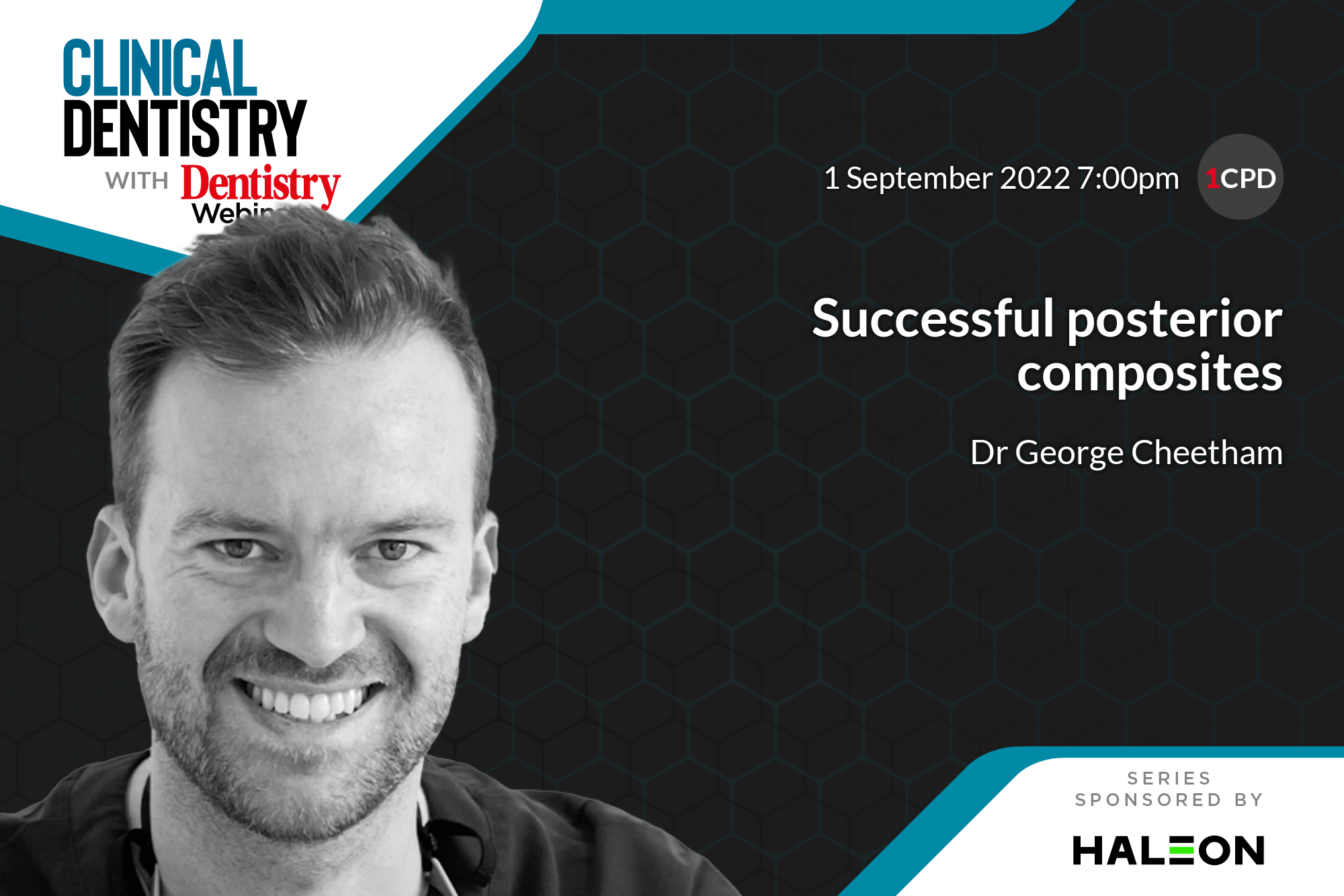 Join Dr George Cheetham on 1 September at 7pm as he discusses successful posterior composites – sign up now!
