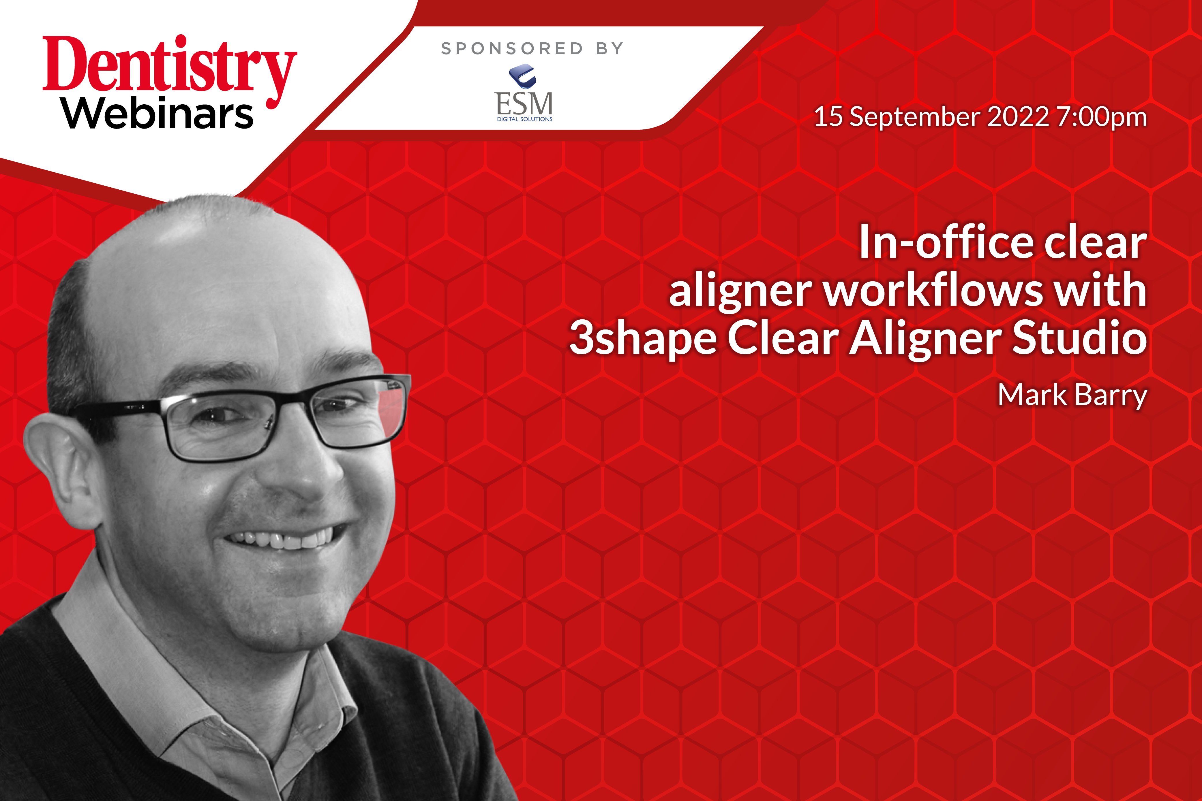 Join Mark Barry on 15 September 2022 at 7pm as he discusses in-office clear aligner workflows with 3shape Clear Aligner Studio.