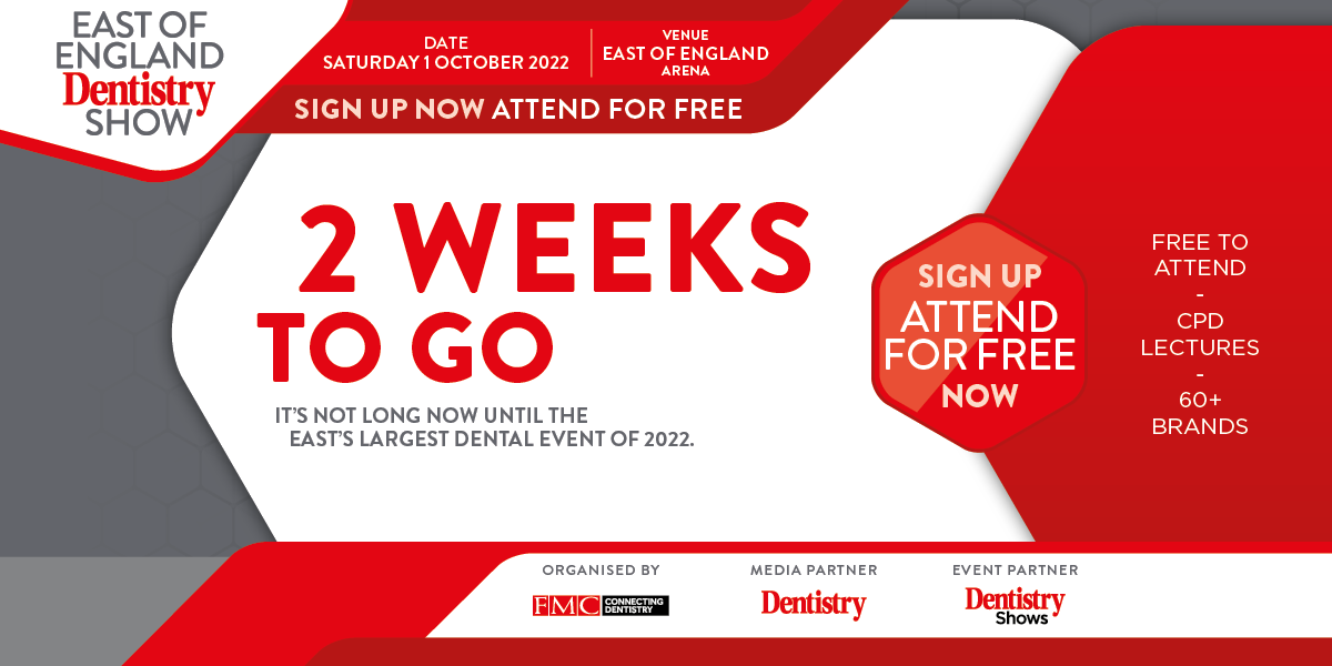 In just two weeks time, a brand new dental show is heading to the East of England next month – register now for the East of England Dentistry Show. 