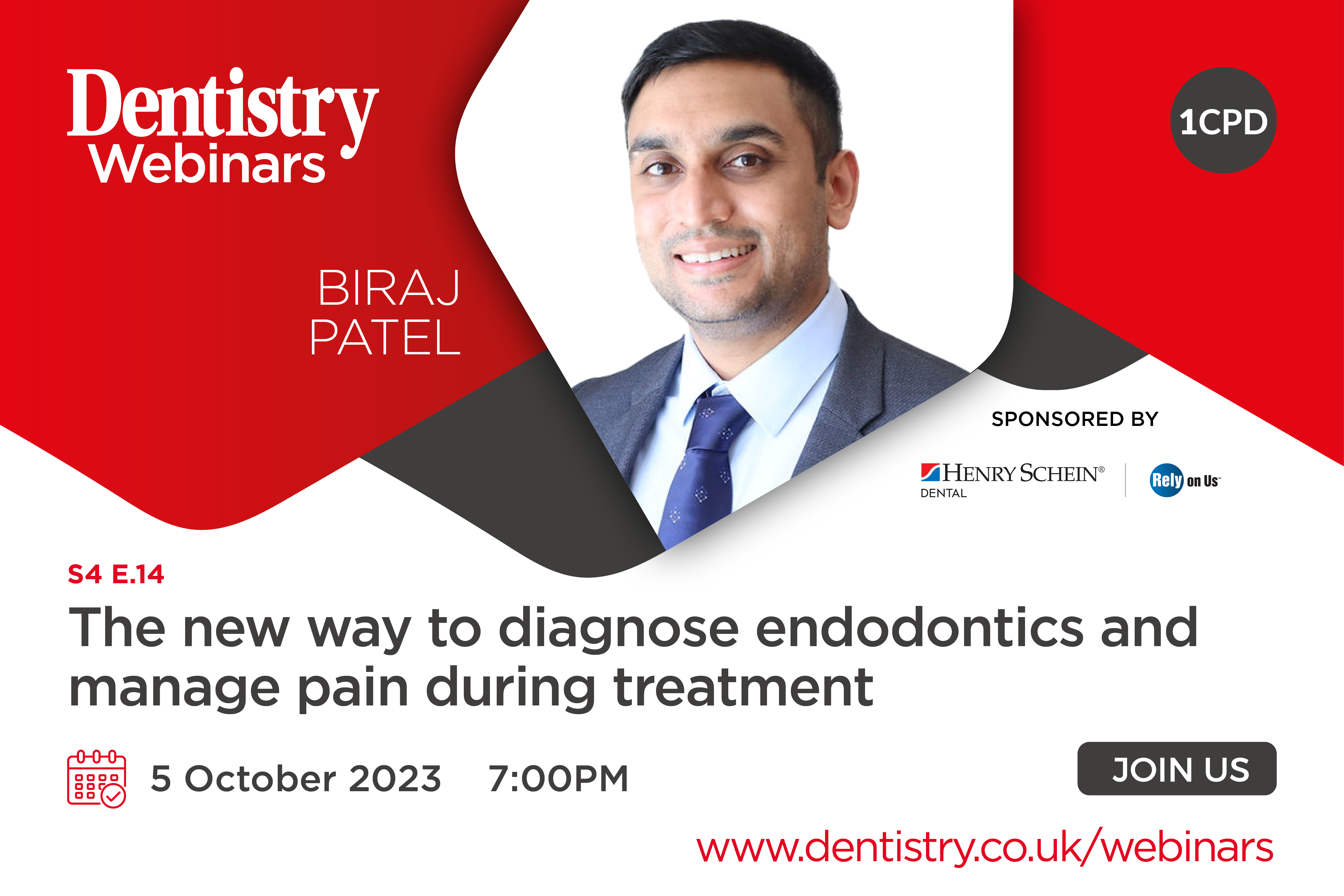 Join Biraj Patel on Thursday 5 October at 7pm as he discusses endodontics – the right diagnosis and treatment without pain.